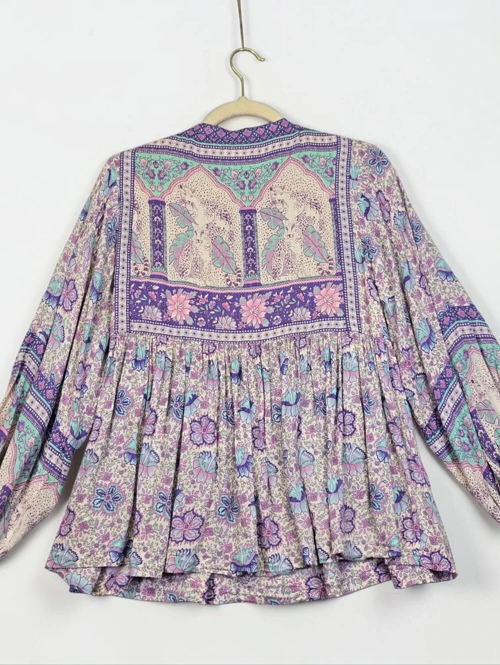 Spell And The Gypsy Peasant Top Size Small Boho Flowy Lavender Pink Silver